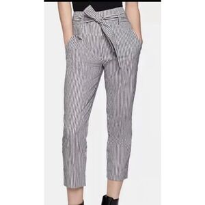 BCBGeneration Striped‎ Belted Cropped Trousers Pant Size 6